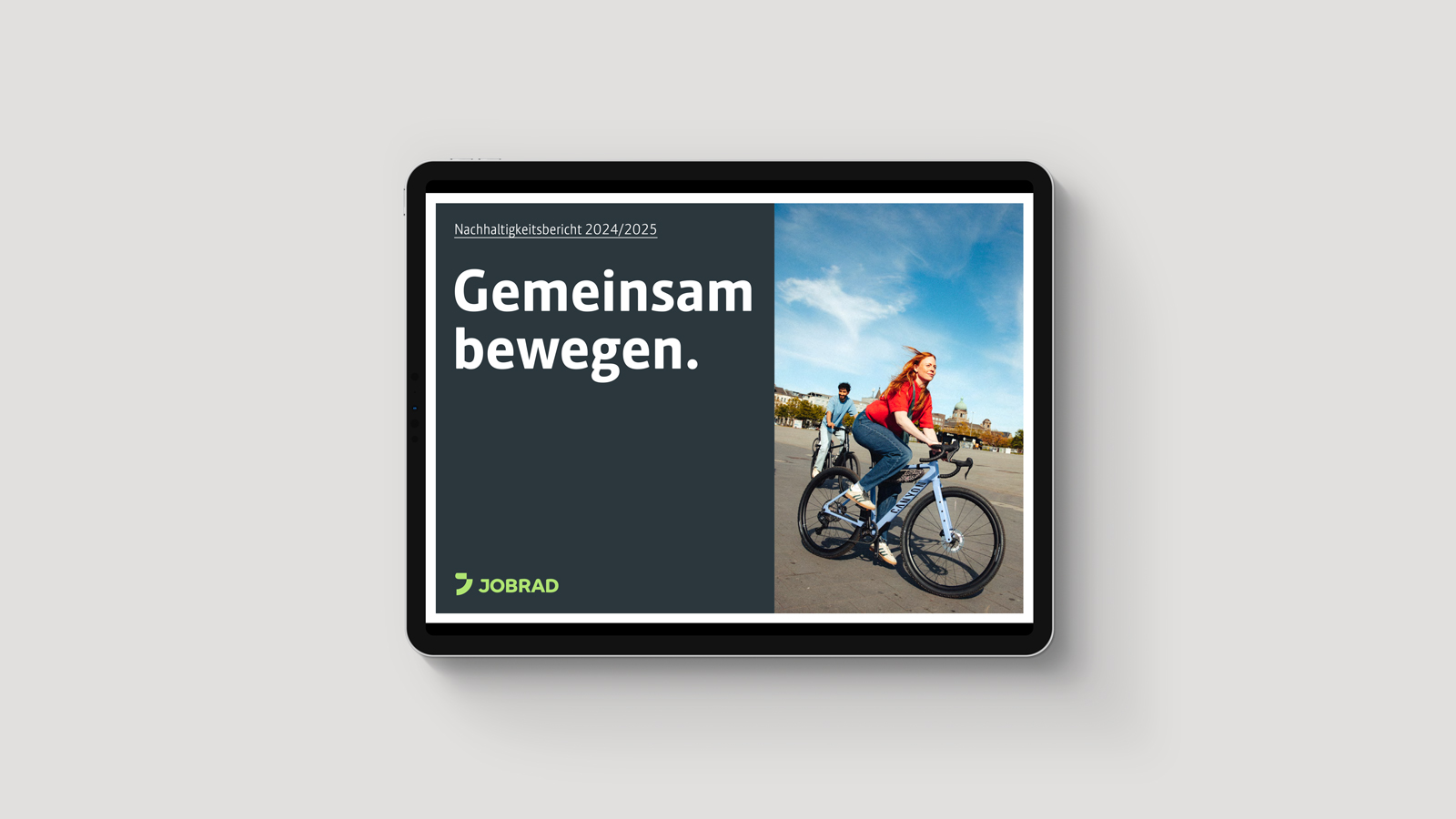 Mockup des JobRad Nachhaltigkeitsberichtes 2025-25